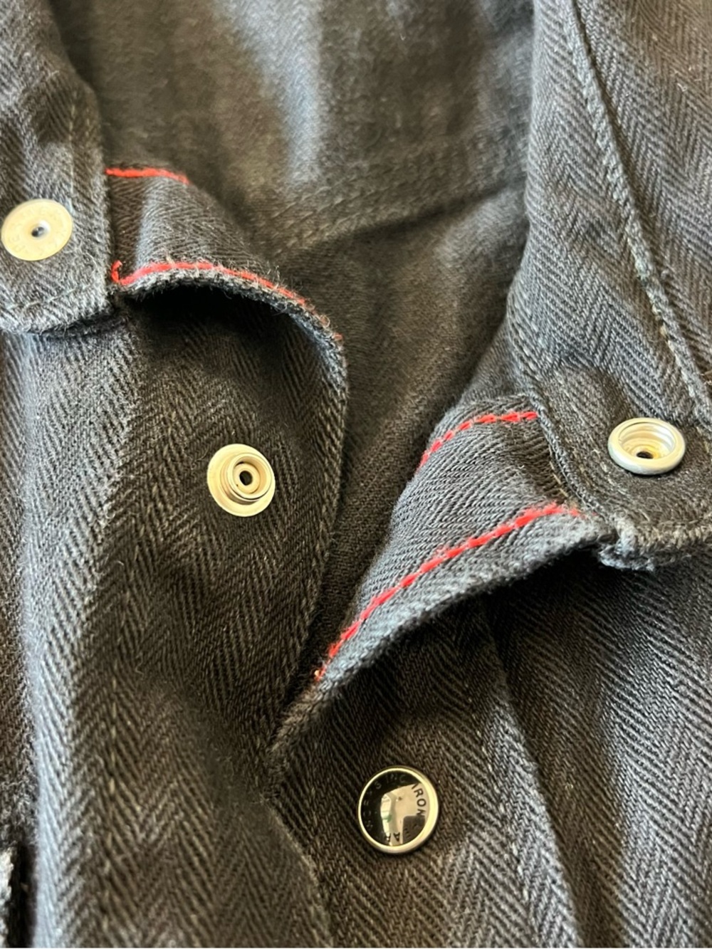 IRON HEART 13.5OZ DENIM WESTERN SHIRT - IHSH-396-BLK - BLACK jacket - Picture 12 of 14